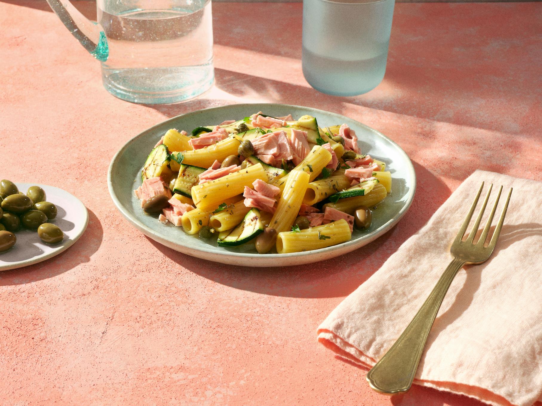 Pasta with Rio Mare Tuna, Zucchini and Olives