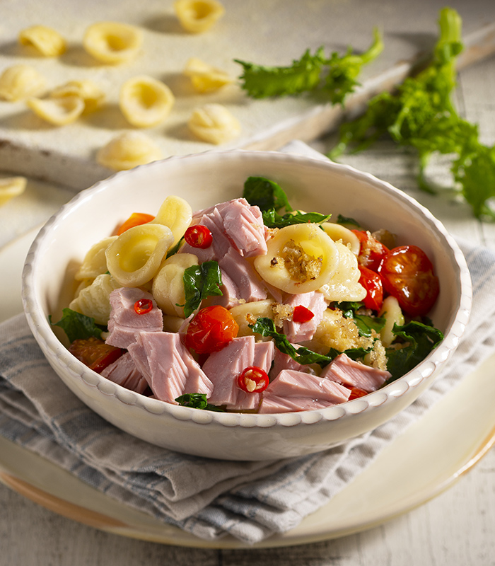 Orecchiette with Broccoli Rabe and Tuna with Hot Chilli Pepper from Calabria